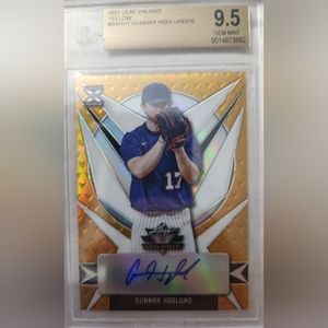 2021 Leaf Valiant Gunnar Hoglund XRC Yellow #/10 Auto #BA-GH1 BGS 9.5